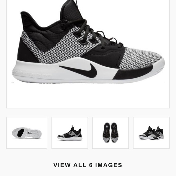 paul george 3 black and white